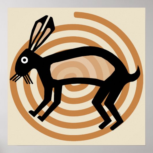 Mimbres Rabbit Art Poster (Voorkant)