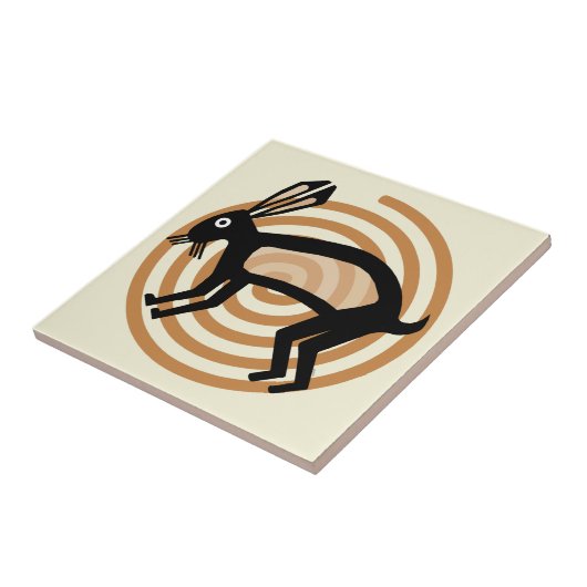 Mimbres Rabbit Art Tile Tegeltje (Zijkant)