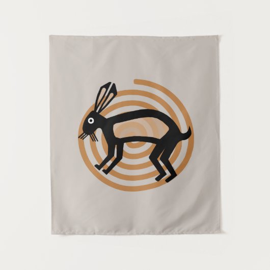 Mimbres Rabbit Art Wandkleed (Voorkant)