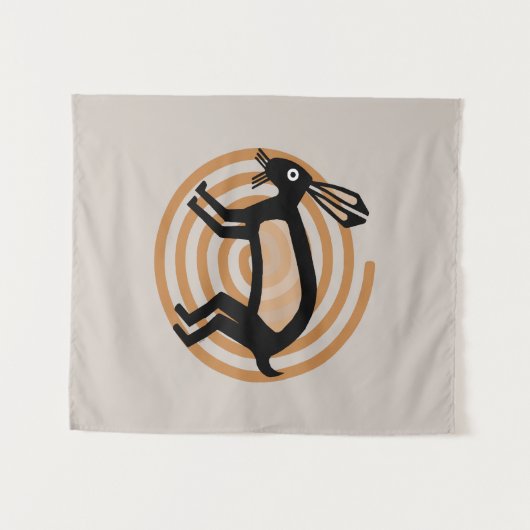 Mimbres Rabbit Art Wandkleed (Voorkant (horizontaal))