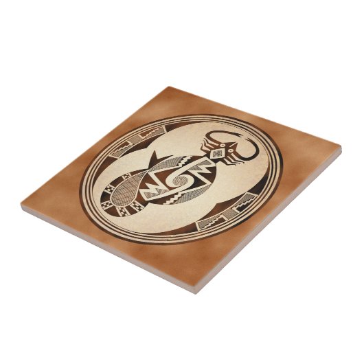 Mimbres Scorpion-Snake-Fish Tegeltje (Zijkant)