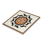 Mimbres Stam Deer Ritueel Tegeltje (Zijkant)