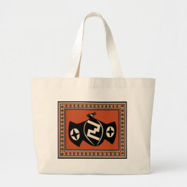 Mimbres Tribal Bat Grote Tote Bag