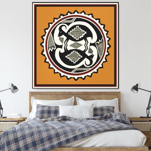 Mimbres Tribal Mt. Goats Canvas Print (Insitu (Slaapkamer))
