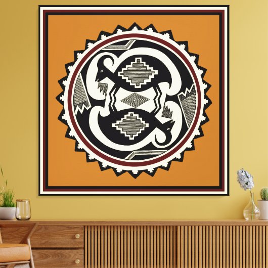 Mimbres Tribal Mt. Goats Canvas Print (Insitu (Woonkamer))