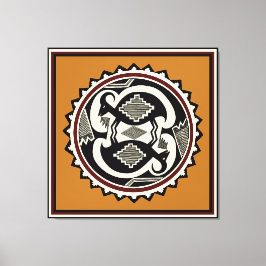 Mimbres Tribale Berggeiten Canvas Print (Voorkant)