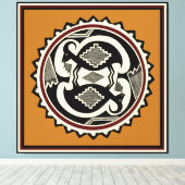 Mimbres Tribale Berggeiten Canvas Print (Insitu (Houten vloer))
