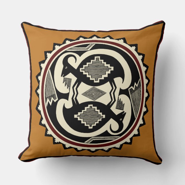 Mimbres Tribale Geesten Worp Kussen (Voorkant)