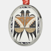 Mimbres Twin Birds Metalen Ornament (Links)