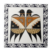 Mimbres Twin Birds Tegeltje (Voorkant)