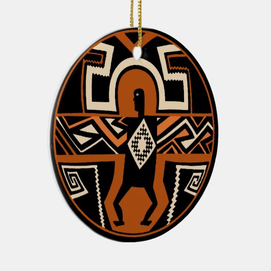 Mimbres Warrior Keramisch Ornament (Rechts)