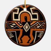 Mimbres Warrior Keramisch Ornament (Achterkant)