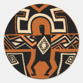 Mimbres Warrior Ronde Sticker (Voorkant)