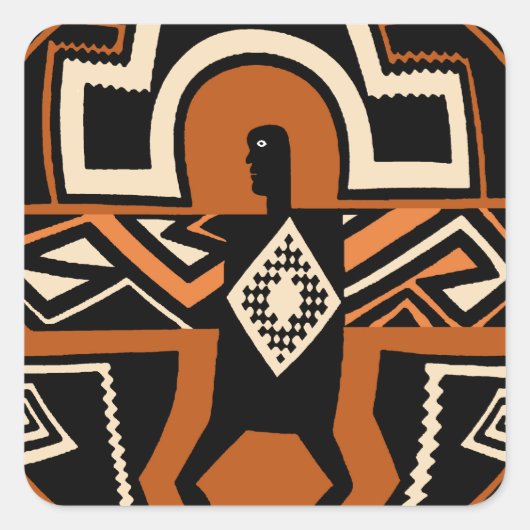 Mimbres Warrior Vierkante Sticker (Voorkant)