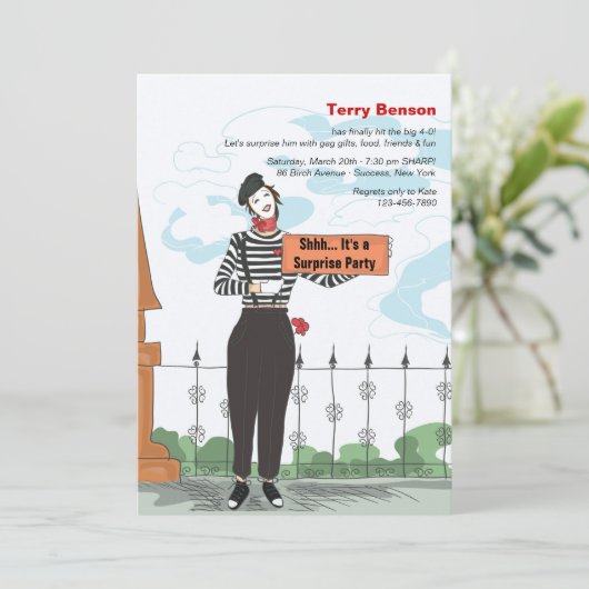 Mime Adore Invitation Kaart (Staand voorkant)