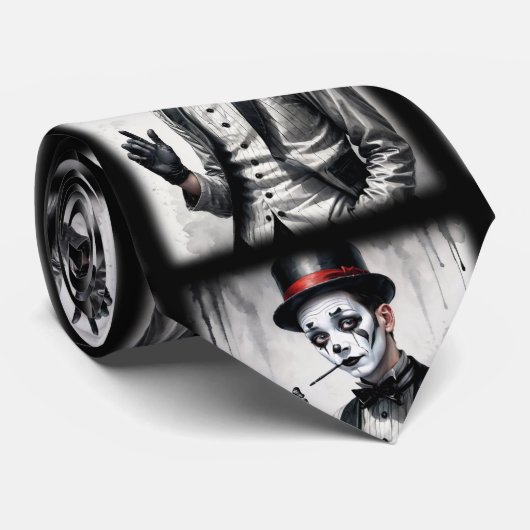 Mime grafisch ontwerp man stropdas (Opgerold)