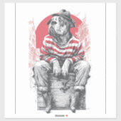 Mime Mastiff � Silent Funny Dog Sticker (Vel)