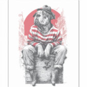 Mime Mastiff � Silent Funny Dog Sticker (Voorkant)