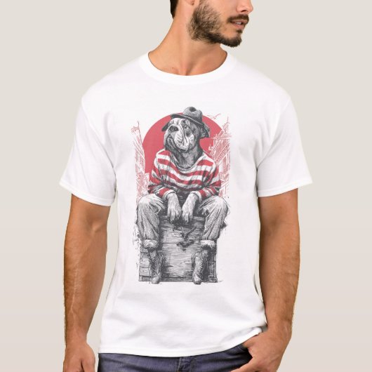 Mime Mastiff � Silent Funny Dog T-shirt (Voorkant)