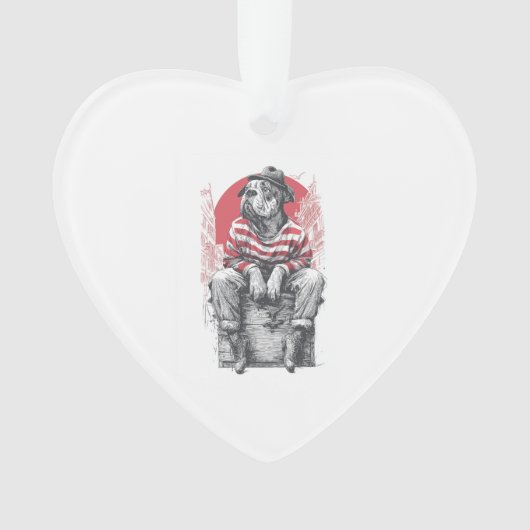 Mime Mastiff � Stille Grappige Hond Ornament (voorkant)