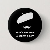 Mime Pantomime Silent Black Ronde Button 5,7 Cm (Voorkant)