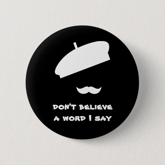 Mime Pantomime Silent Black Ronde Button 5,7 Cm (Voorkant)