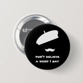 Mime Pantomime Silent Black Ronde Button 5,7 Cm (Voorkant /achterkant)