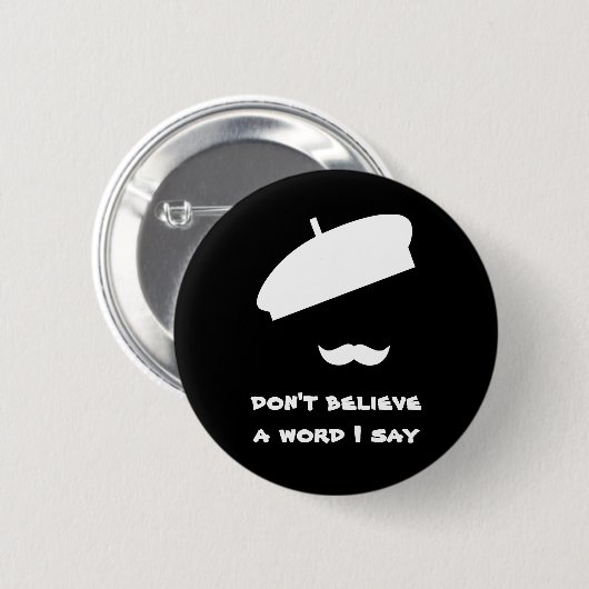 Mime Pantomime Silent Black Ronde Button 5,7 Cm (Voorkant /achterkant)