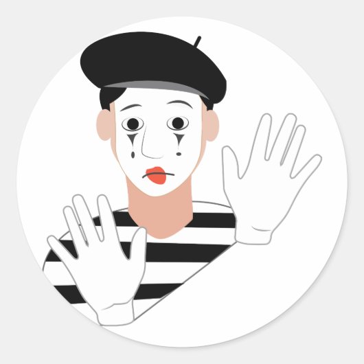Mime Ronde Sticker (Voorkant)