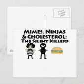 Mimes, Nijas en Cholesterol Briefkaart (Voorkant / Achterkant)