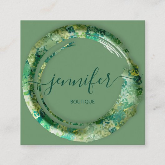 Mimetic Camouflage Abstracte Mode Woodland Vierkante Visitekaartje (Voorkant)