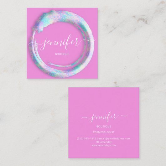 Mimetic Camouflage Abstracte Mode Wow Holograaf Vierkante Visitekaartje (Voorkant / Achterkant)