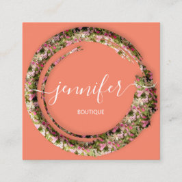 Mimetic Camouflage Militaire Mode Koraalroze Vierkante Visitekaartje