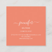 Mimetic Camouflage Militaire Mode Koraalroze Vierkante Visitekaartje (Achterkant)