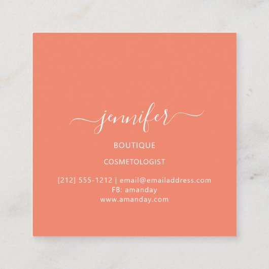 Mimetic Camouflage Militaire Mode Koraalroze Vierkante Visitekaartje (Achterkant)