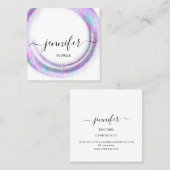 Mimetische Camouflage Abstracte Mode Roze Wit Squ Vierkante Visitekaartje (Voorkant / Achterkant)