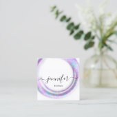 Mimetische Camouflage Abstracte Mode Roze Wit Squ Vierkante Visitekaartje (Staand voorkant)