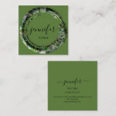 Mimetische Camouflage Militaire Mode Groen Vierkante Visitekaartje (Voorkant / Achterkant)