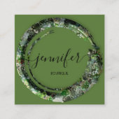 Mimetische Camouflage Militaire Mode Groen Vierkante Visitekaartje (Voorkant)