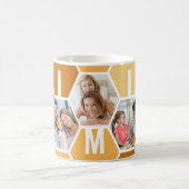 Mimi 5 Foto Editable 4 Letter Bee and Honeycomb Koffiemok (Center)