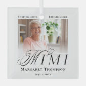 Mimi Aandenken Foto Herinnering Glas Ornament (Voorkant)