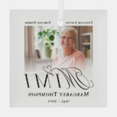 Mimi Aandenken Foto Herinnering Glas Ornament (Achterkant)