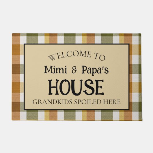 Mimi and Papa's House Grandkids Spoiled Here Deurmat (Voorkant)