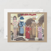 Mimi, Art Deco Lady of 1928 Paper Doll Postcard Briefkaart (Voorkant / Achterkant)