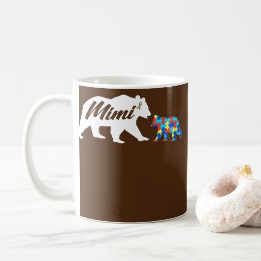 Mimi Beer Autistic Autism Awareness Autisme Mam Koffiemok (Met donut)