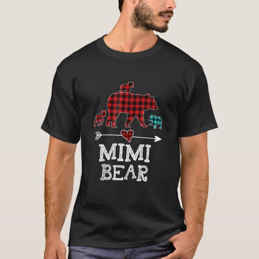 Mimi Beer Kerstmis Pajama Red Pset Buffalo T-shirt (Voorkant)