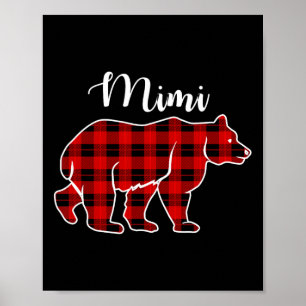 Mimi Beer Rood Plaid Kerstkostuum Bijpassende Fam Poster