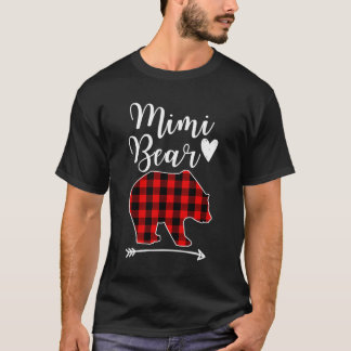 Mimi Beer Zwart Rood Plaid Beer Oma Gift T-shirt