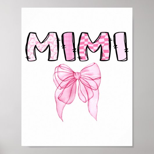 Mimi Birthday Girl Matching Coquette Nk Bow Poster (Voorkant)