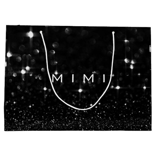 Mimi Black White Glitter Favor Gift Spark Groot Cadeauzakje (Achterkant)